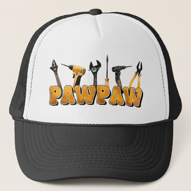 Pawpaw's Toolbox: Wisdom in Every Fix Trucker Hat (Front)