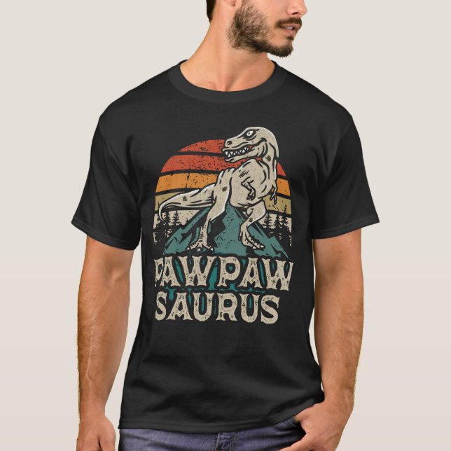 Pawpawsaurus Dinosaur Grandpa Saurus Father's Day T-Shirt (Front)