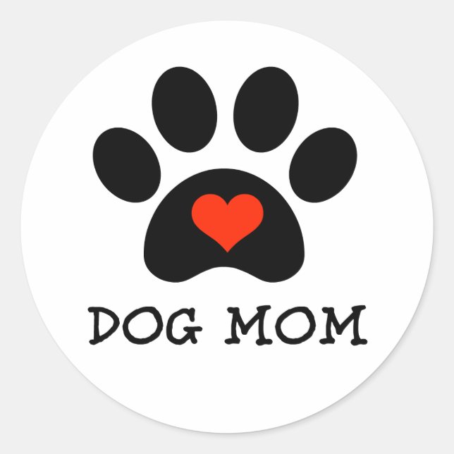 Pawprint Dog Mum Classic Round Sticker (Front)