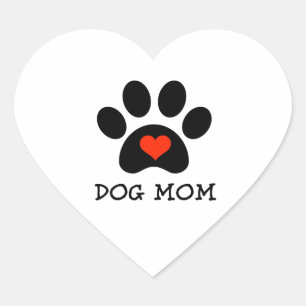 Pawprint Dog Mum Heart Sticker