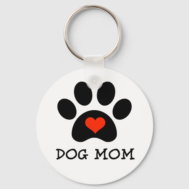Pawprint Dog Mum Key Ring (Front)