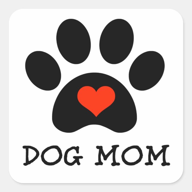 Pawprint Dog Mum Square Sticker (Front)