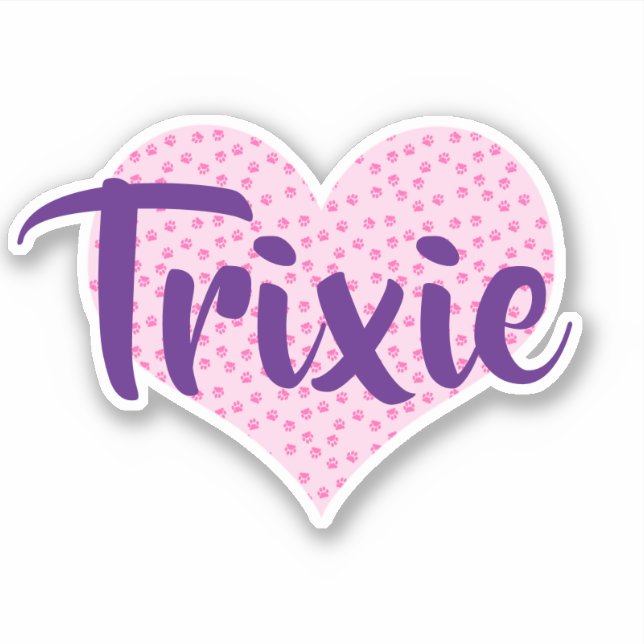 Pawprint heart personalised sticker (Front)