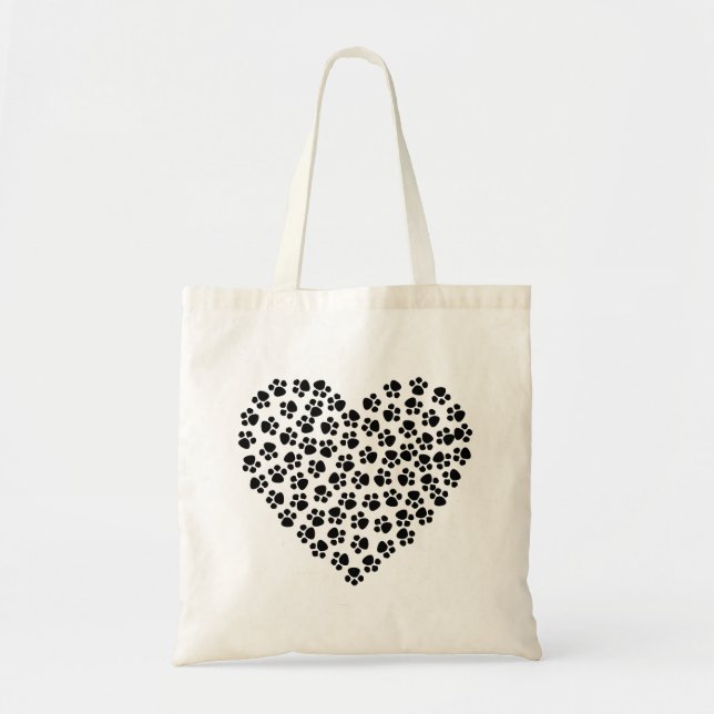 Pawprint Heart Tote Bag (Front)