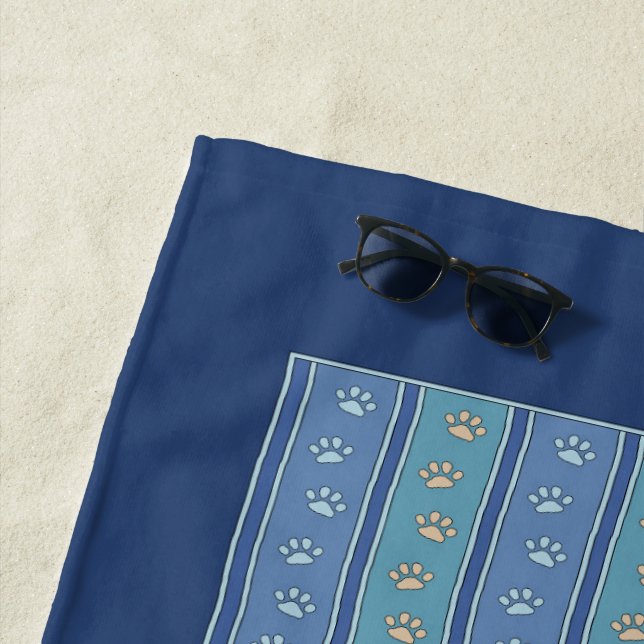 Pawprint Pattern Beach Towel (In Situ)