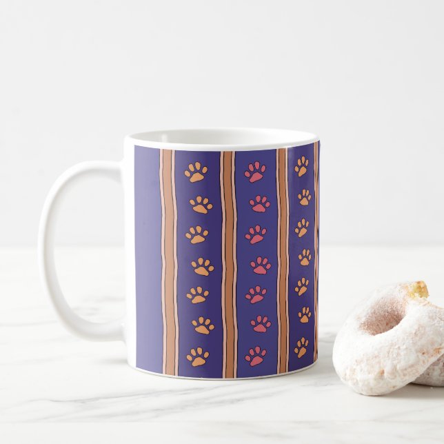 Pawprint Pattern Coffee Mug (With Donut)