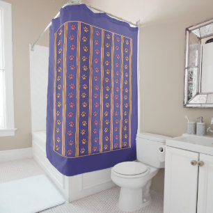Pawprint Pattern Shower Curtain