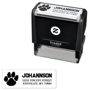Pawprint Return Address Self Inking Rubber Stamp