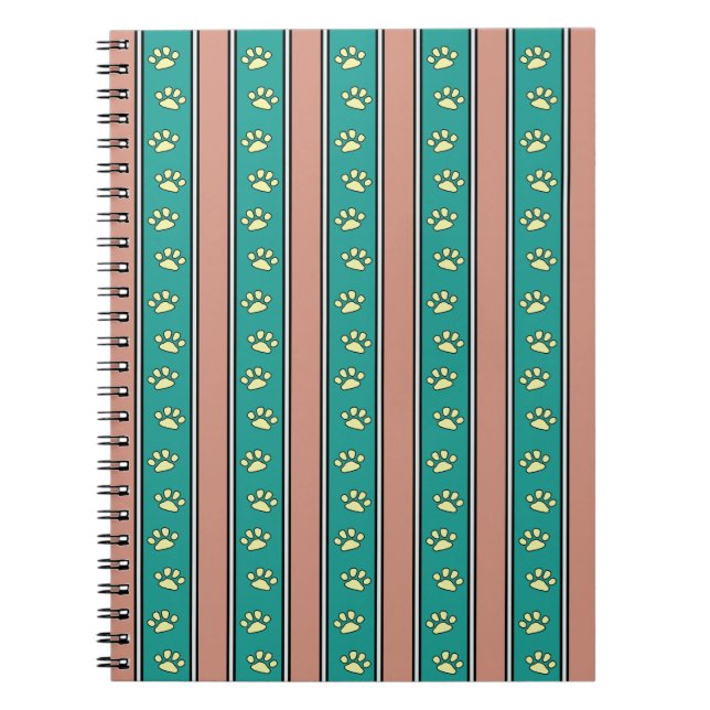 Pawprint Stripes Notebook (Front)