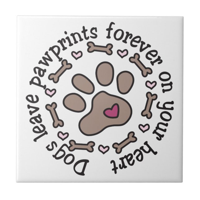 Pawprints Ceramic Tile (Front)