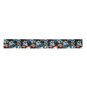 Pawprints Everywhere Satin Ribbon