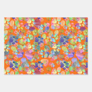 Pawprints Everywhere Wrapping Paper Sheet