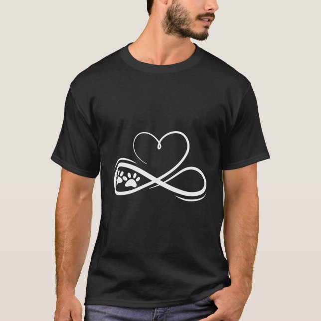 Pawprints Infinite Love He Infinity Symbol T-Shirt (Front)