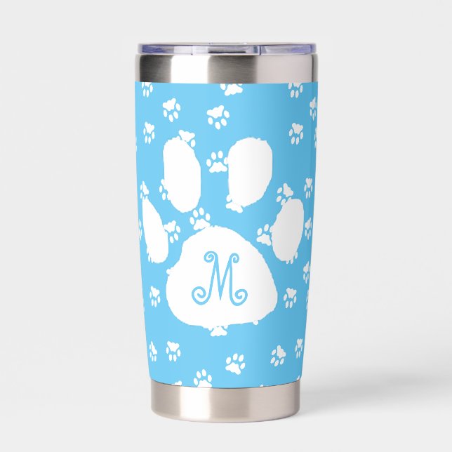 Pawprints monogram insulated tumbler (Front)