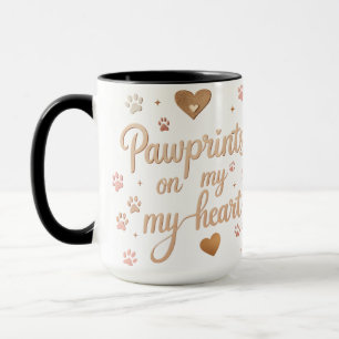 Pawprints on My Heart – Blush Pink & Rose Gold Mug