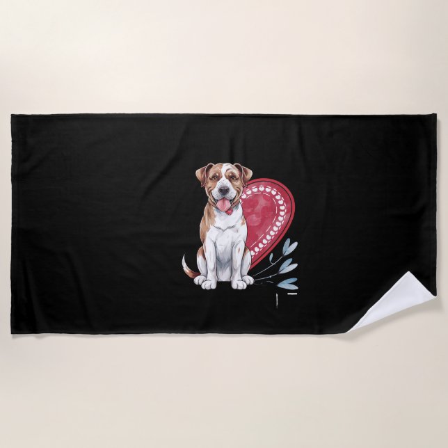 Pawprints on My Heart Dog Beach Towel (Front)