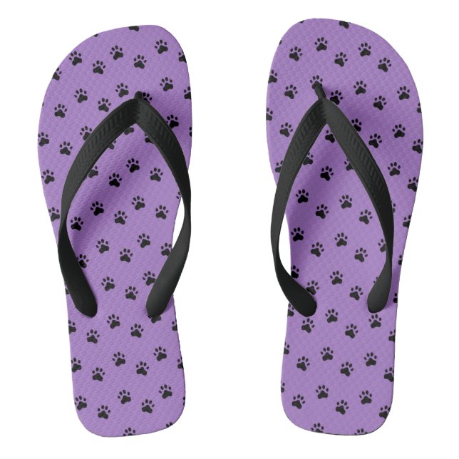 Pawprints Purple (4) Thongs (Footbed)