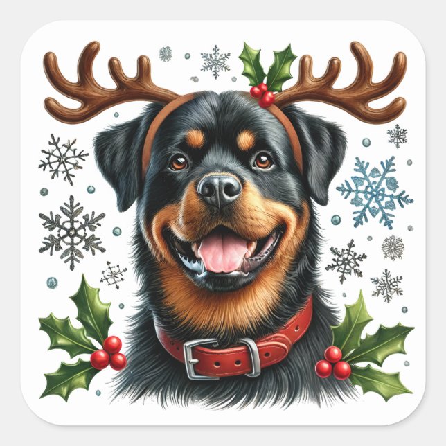 Paws and Antlers Holiday Fun! Square Sticker (Front)