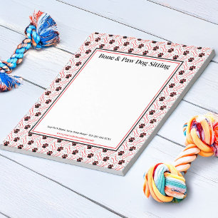 Paws and Bones Dog Sitter Dog Groomer Notepad
