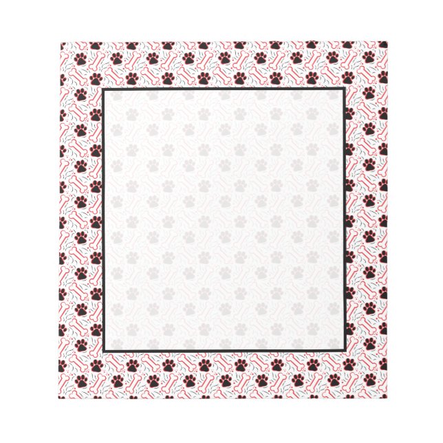 Paws and Bones Funny Design for Dog Lovers Notepad (Front)