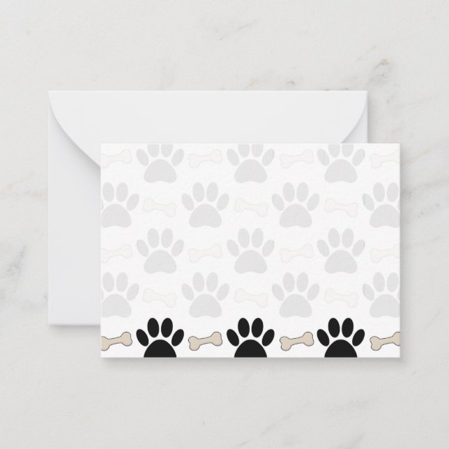 Paws And Bones Pattern Blank Card (Front)