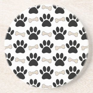 Paws And Bones Pattern Coaster