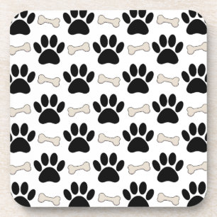 Paws And Bones Pattern Coaster
