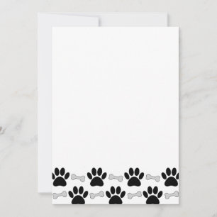 Paws And Bones Pattern DIY Blank Invitation