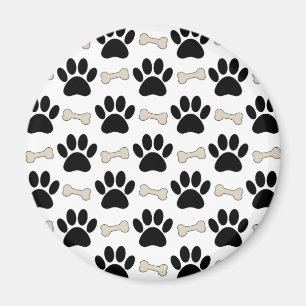 Paws And Bones Pattern Magnet