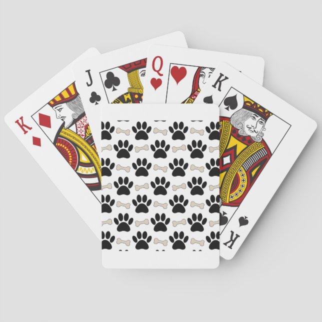 Paws And Bones Pattern Playing Cards (Back)