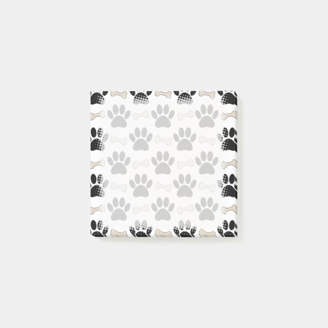 Paws And Bones Pattern Post-it Notes (Front)