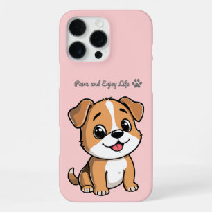 Paws and Enjoy Life Cute Puppy Phone Case – Pastel