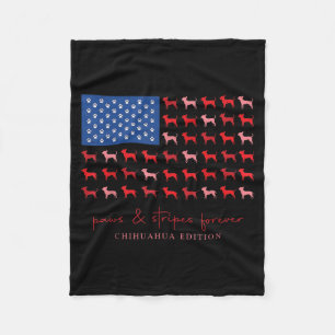 Paws And Es Forever Chihuahua Usa Flag 4th Of July Fleece Blanket