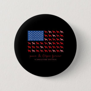 Paws And Es Forever Schnauzer Usa Flag 4th Of July 6 Cm Round Badge