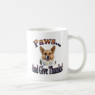 Paws and give thanks coffee mug