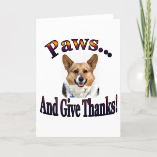 Paws and give thanks thank you card