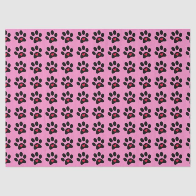 “Paws and Hearts” Tissue Paper (Front)