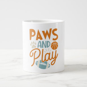 Paws And Play funny Sports Large Coffee Mug