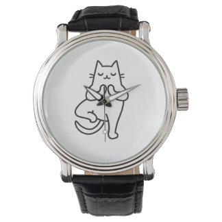 Paws and Poses: Feline Flow Yoga cat lover design Watch