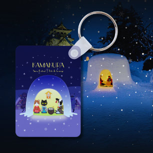 Paws and Purity: Edneko's Kamakura Festivity Key Ring