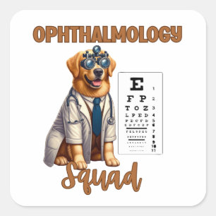 Paws and Vision Animal Ophthalmology Squad Square Sticker