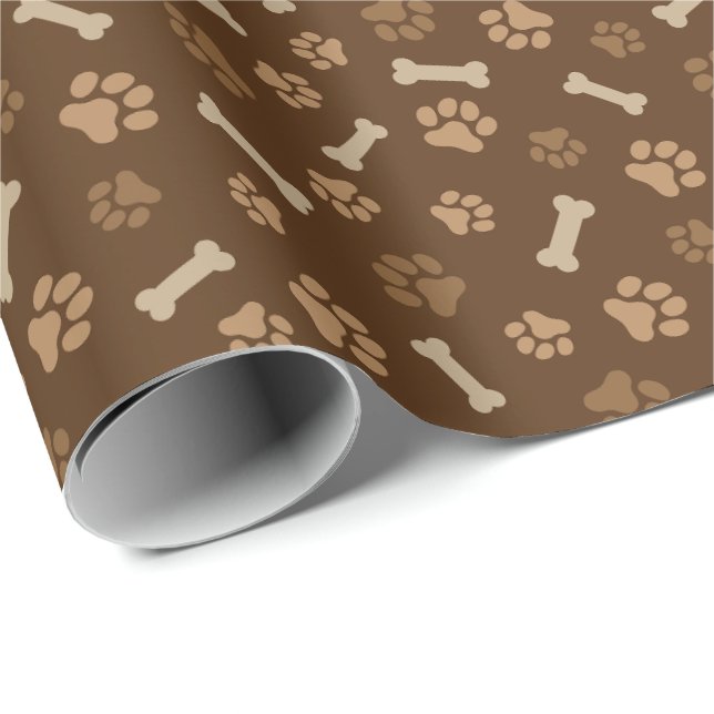 Paws & Bones – Dog Lover Pattern Wrapping Paper (Roll Corner)