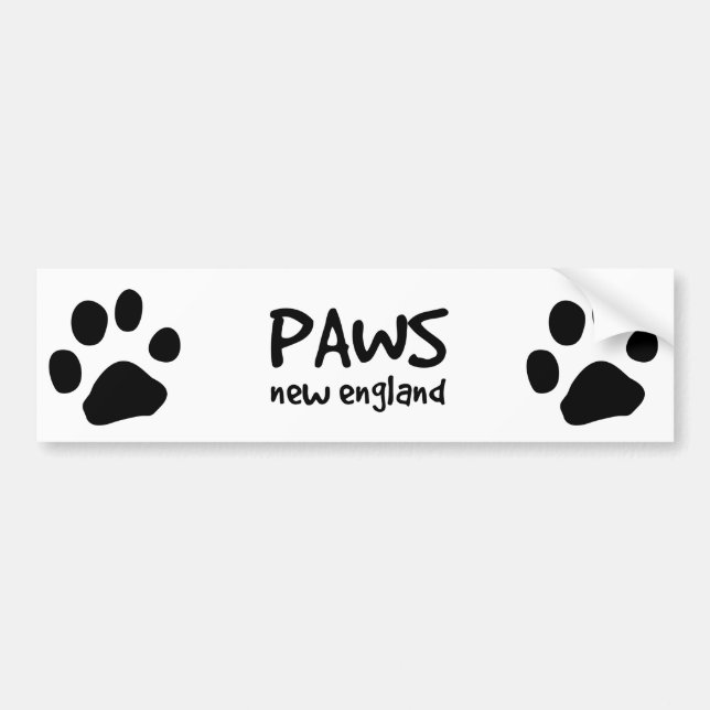 PAWS, bumper sticker, black Sticker (Front)