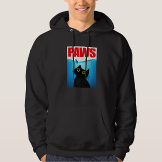 Paws Cat and Mouse Cute  Black Cat Hoodie