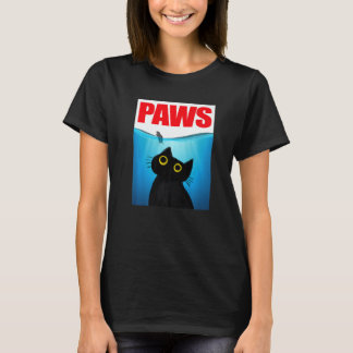 Paws Cat and Mouse Cute  Black Cat T-Shirt