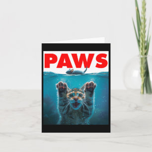 Paws Cat And Mouse Parody Humourous Kitten Chasing Card