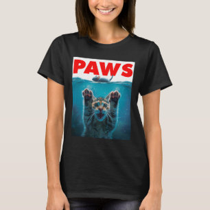 Paws Cat And Mouse Parody Humourous Kitten Chasing T-Shirt