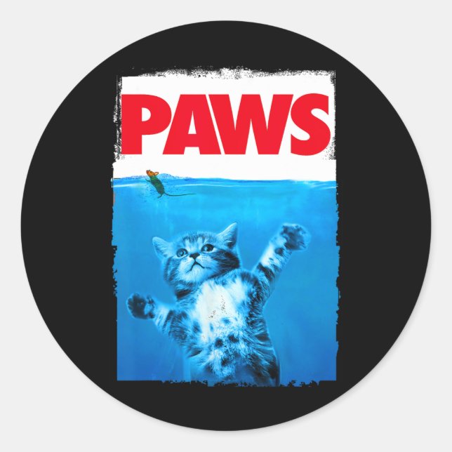 Paws Cat And Mouse Top  Classic Round Sticker (Front)