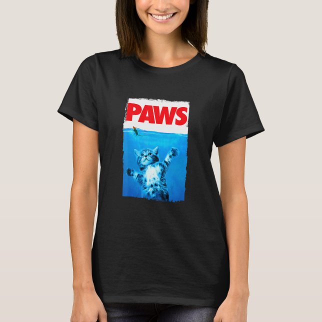 Paws Cat And Mouse Top, Cute Funny Cat  Parody Top (Front)