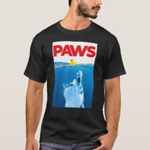 Paws Cat And Yellow Rubber Duck Cute Kitten Cat P T-Shirt